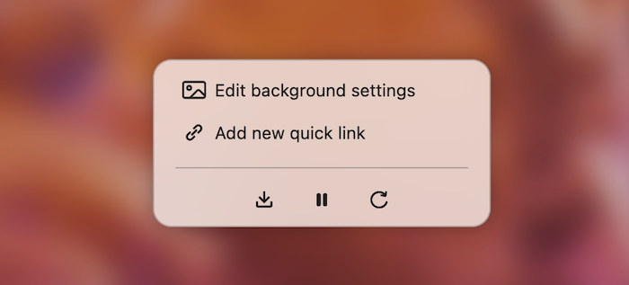 DashX's context menu