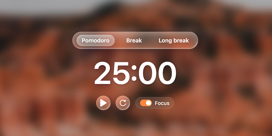 The Pomodoro widget