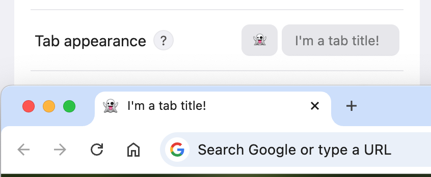 DashX's customised tab